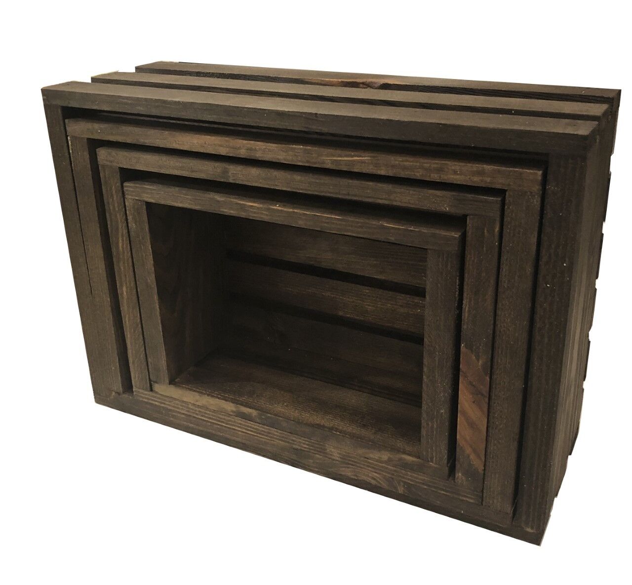Rustic Wood Crates New Hand Crafted Set of 4 Mowwodwork - фотография #2
