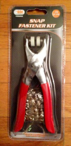 Snap Fastener Pliers Tool 108 Pieces 27 Complete Snap Buttons 3/8" NEW Set Kit Illinois Industrial Tool 90202 - фотография #2