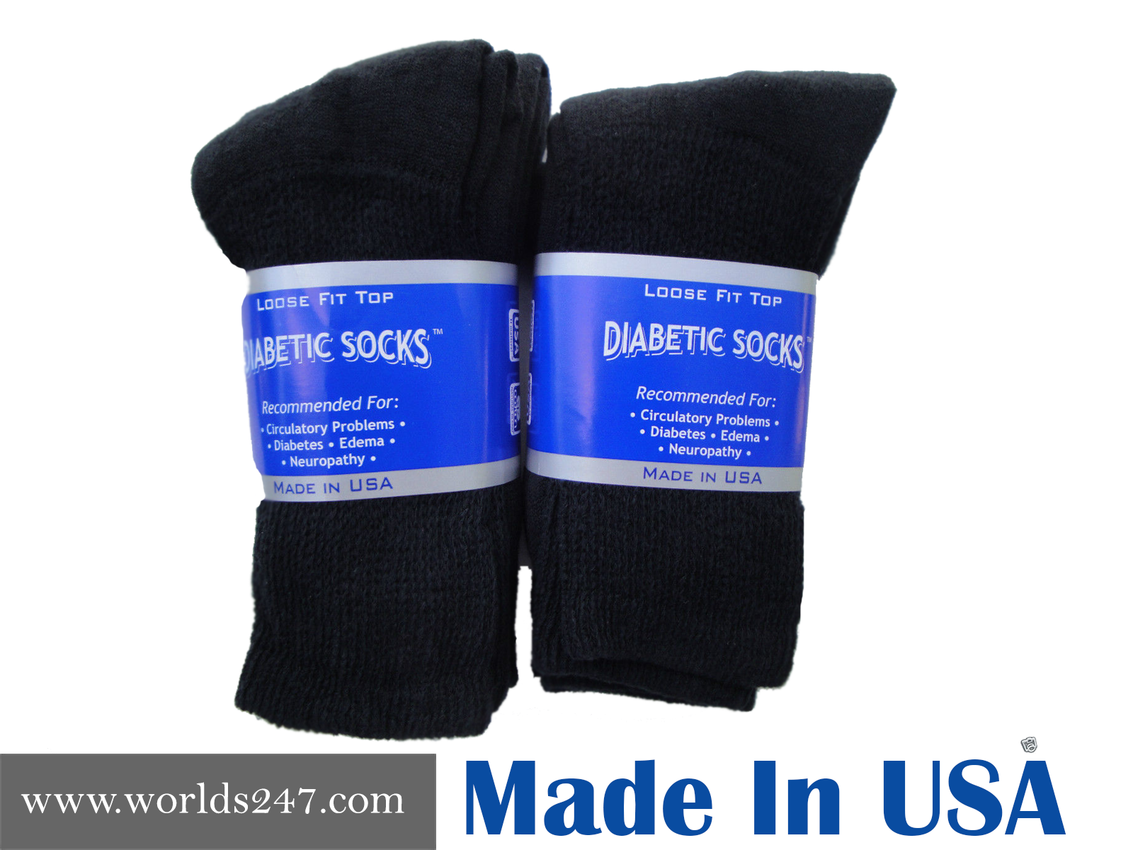 BEST QUALITY CREW DIABETIC SOCKS 6,12,18 PAIR MADE IN USA SIZE 9-11,10-13 &13-15 Physician's Choice - фотография #9