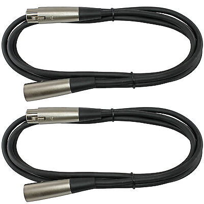 2 PACK 3FT foot XLR pin MALE to FEMALE MIC CORD MICROPHONE audio Extension CABLE Unbranded/Generic Does Not Apply