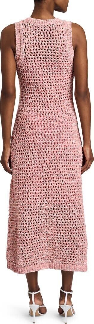 NEW Derek Lam 10 Crosby Eliana Crochet Sweater Tank Dress pink Size L $450 10 Crosby Derek Lam - фотография #3