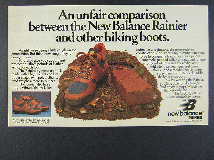 1983 New Balance Rainier Hiking Boots photo vintage print Ad Без бренда