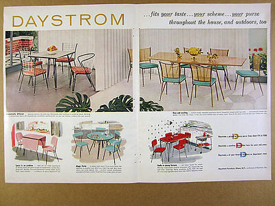 1955 Daystrom Furniture 5 Table & Chair Sets illustrated vintage print Ad Без бренда