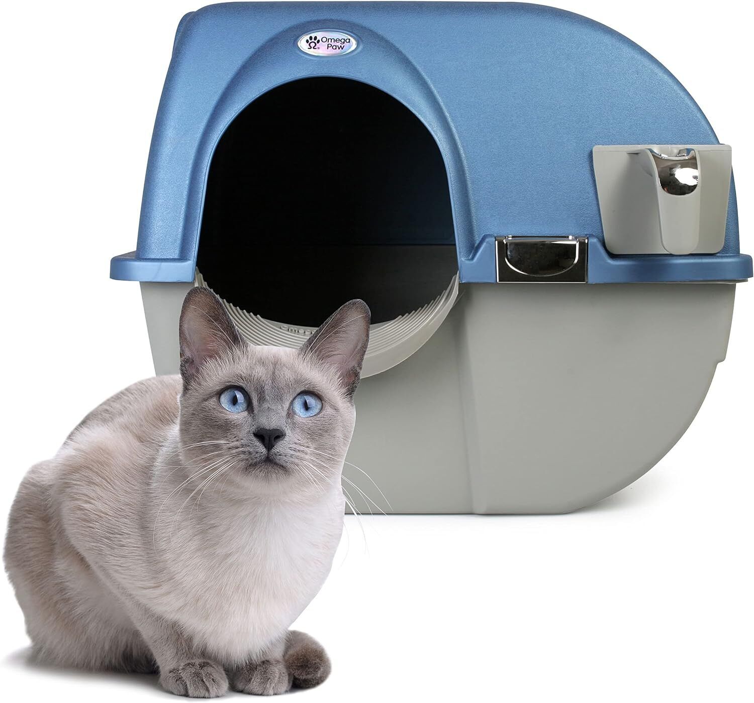 Omega Paw Premium Roll 'n Clean Litter Box Large,Cat, Peral Blue (PR-RA20-1) Does not apply - фотография #3