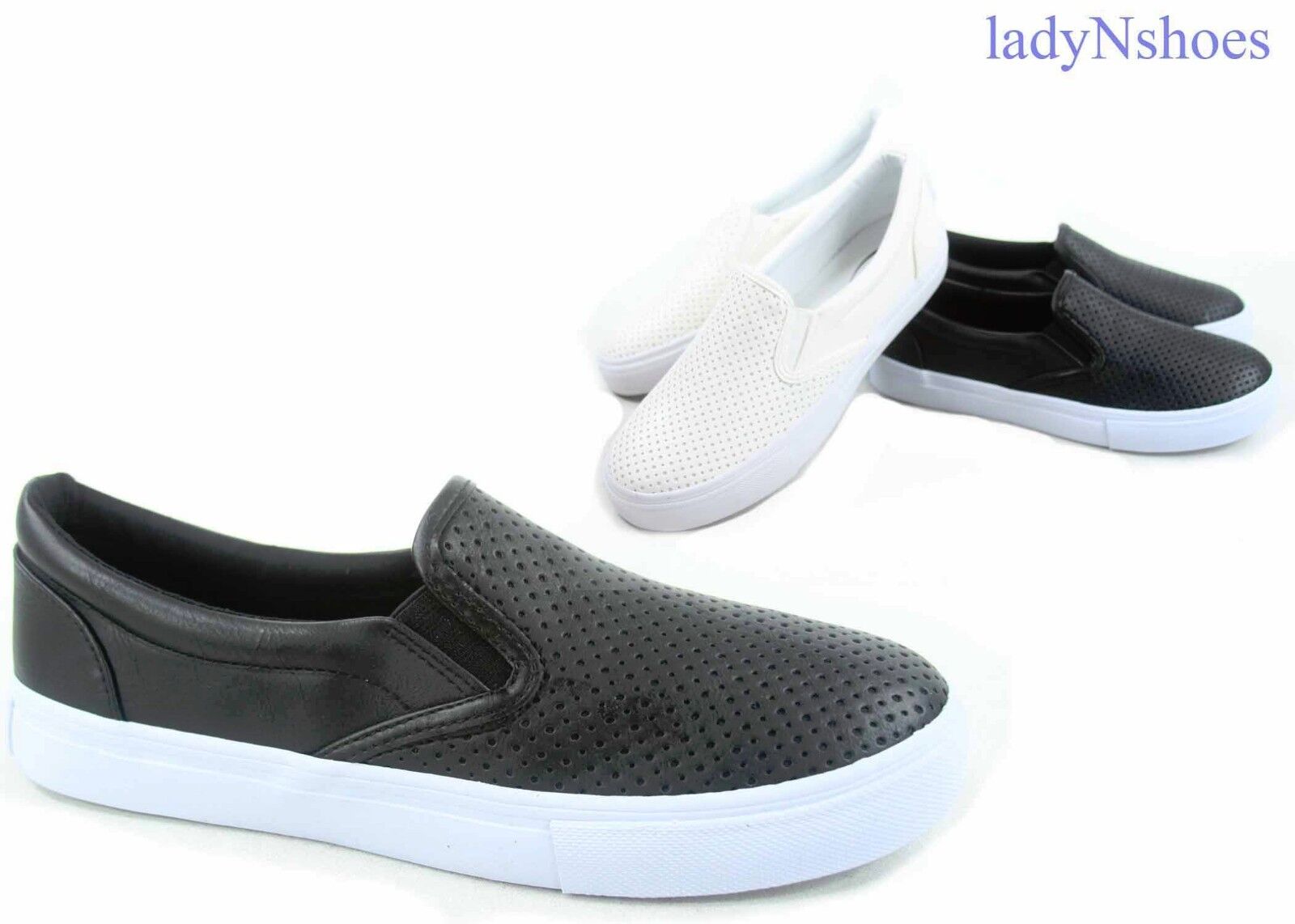 NEW Soda Women's Perforated Slip On Flat  Round Toe Sneaker Shoes Size 5.5 - 11  Soda - фотография #4