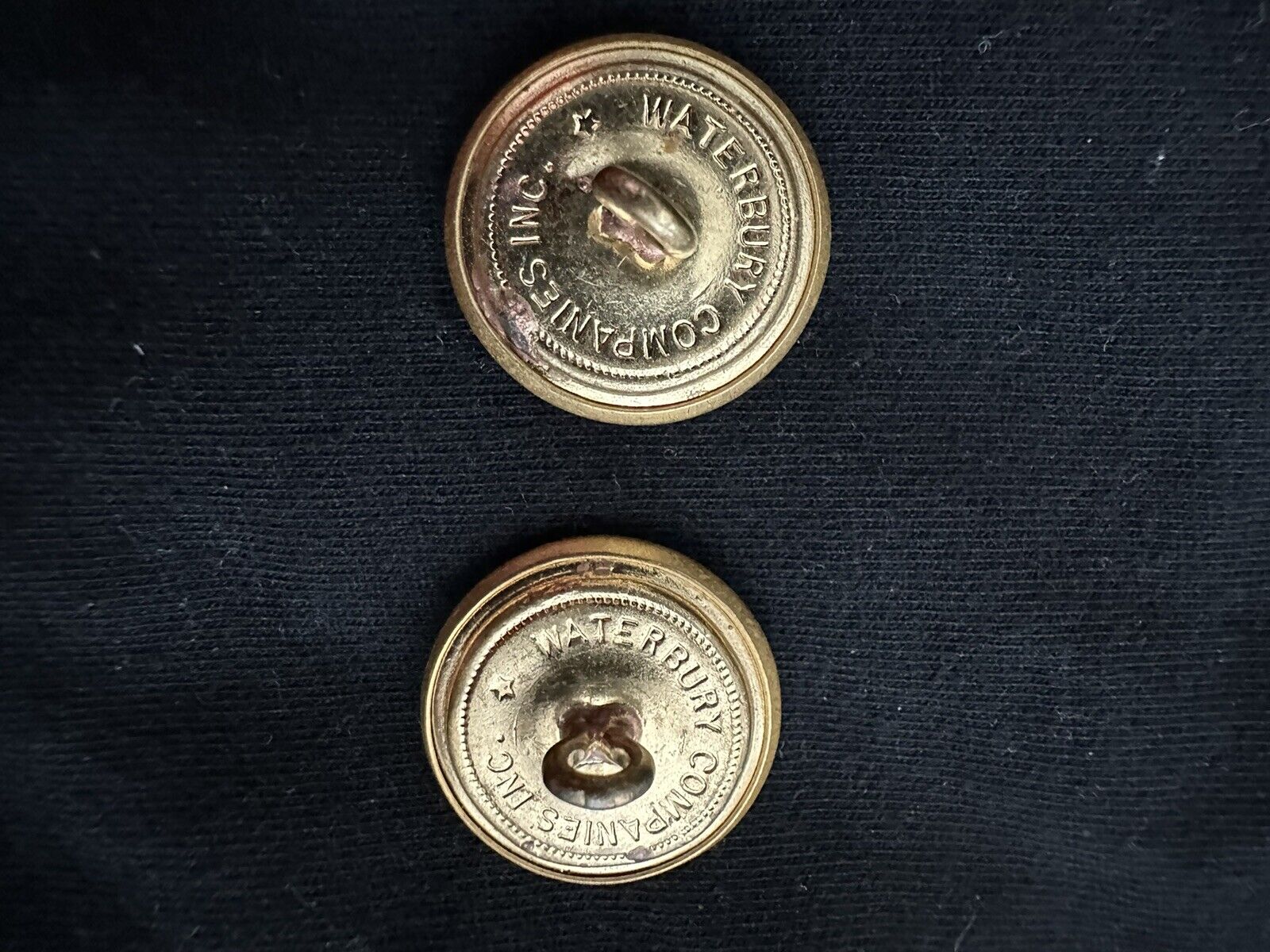 Vintage Military Brass US Navy Waterbury Button Company Uniform Buttons (2) Без бренда - фотография #4