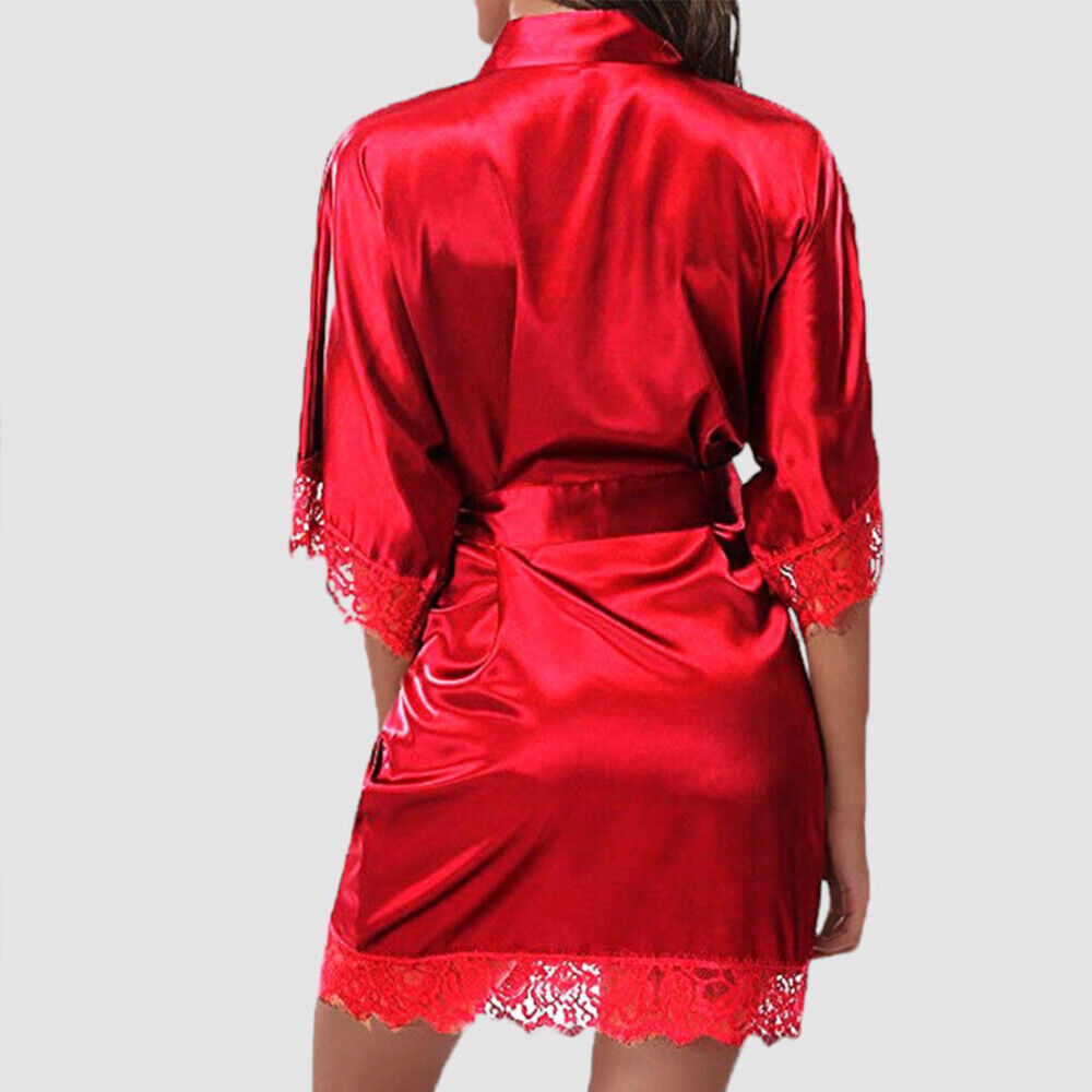 Sexy LingeriesLadies Satin Silk Sleepwear Lace Bathrobes Nightie Nightdress US Unbranded Does Not Apply - фотография #9