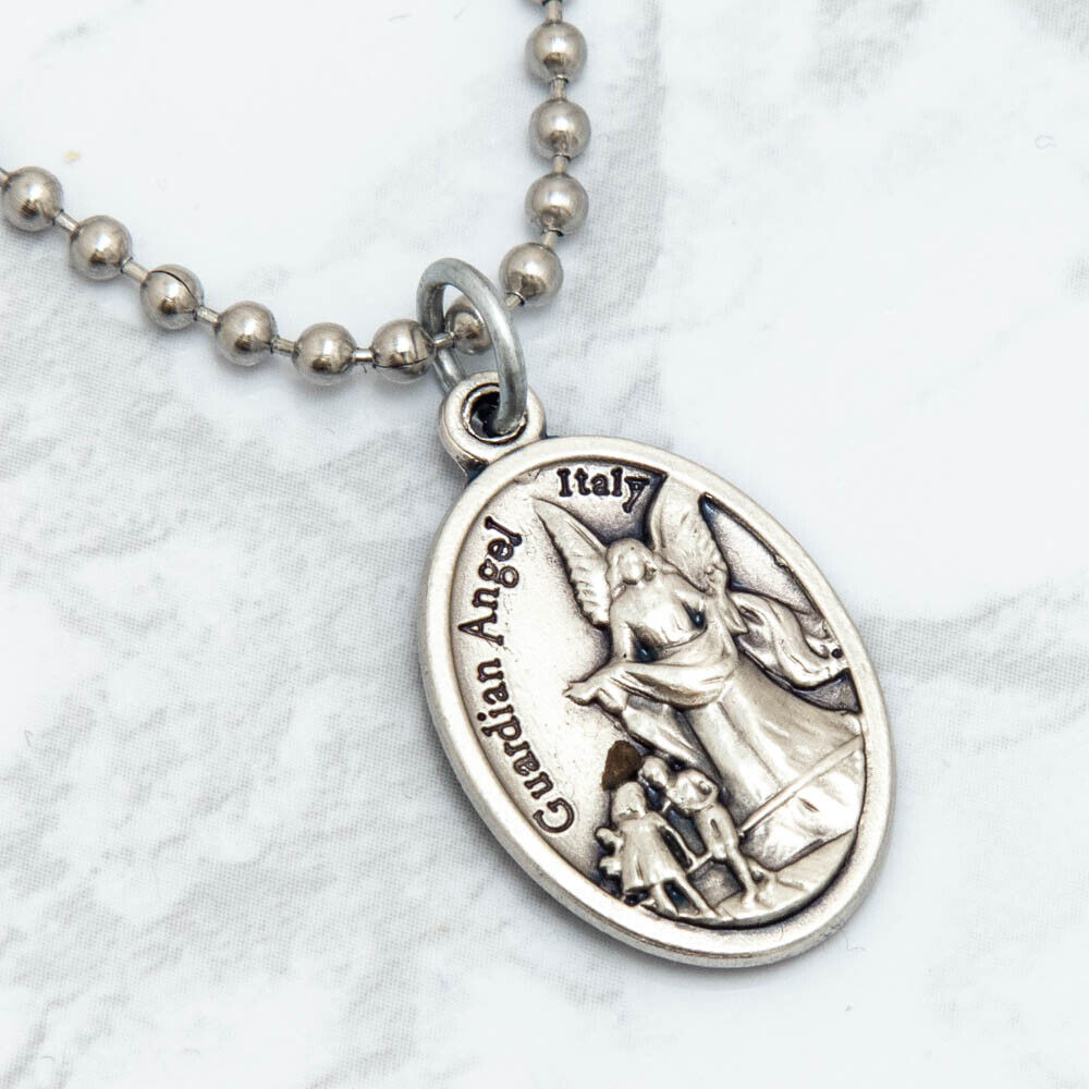 Patron Saint St Michael The Archangel 1" Medal Pendant Necklace 24" Chain Italy Без бренда - фотография #6