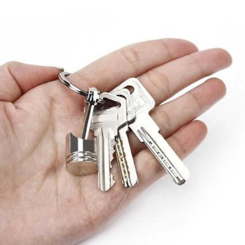 Metal Piston Car Keychain Keyfob Engine Fob Key Chain Ring keyring Silver New #W Unbranded Does Not Apply - фотография #4