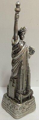 6" Silver Statue of Liberty Figurine w.Flag Base and NYC SKYLines from NYC Без бренда - фотография #2