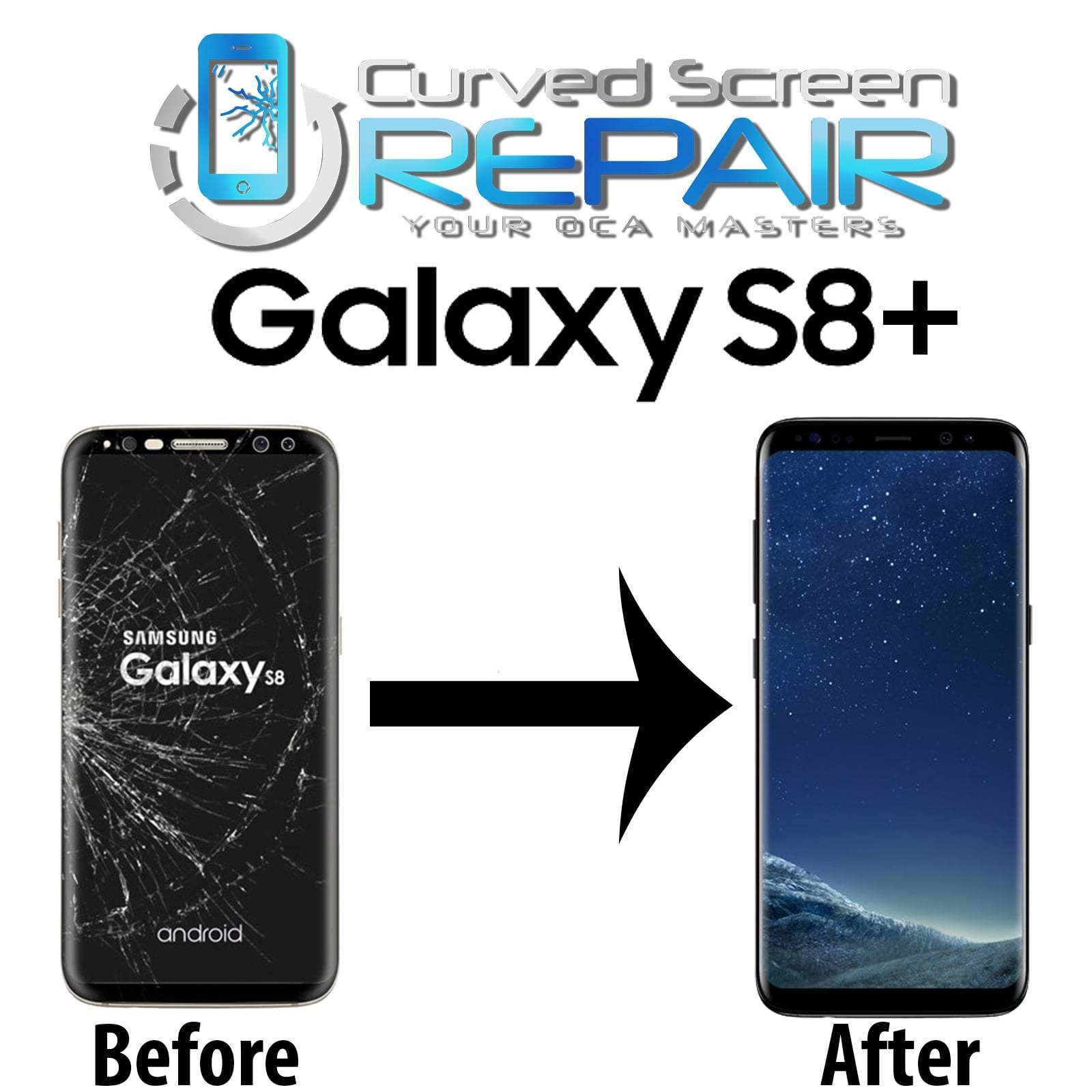 Samsung Galaxy S8+ Plus Cracked Screen Repair Glass Replacement Mail In Service  Samsung Does Not Apply