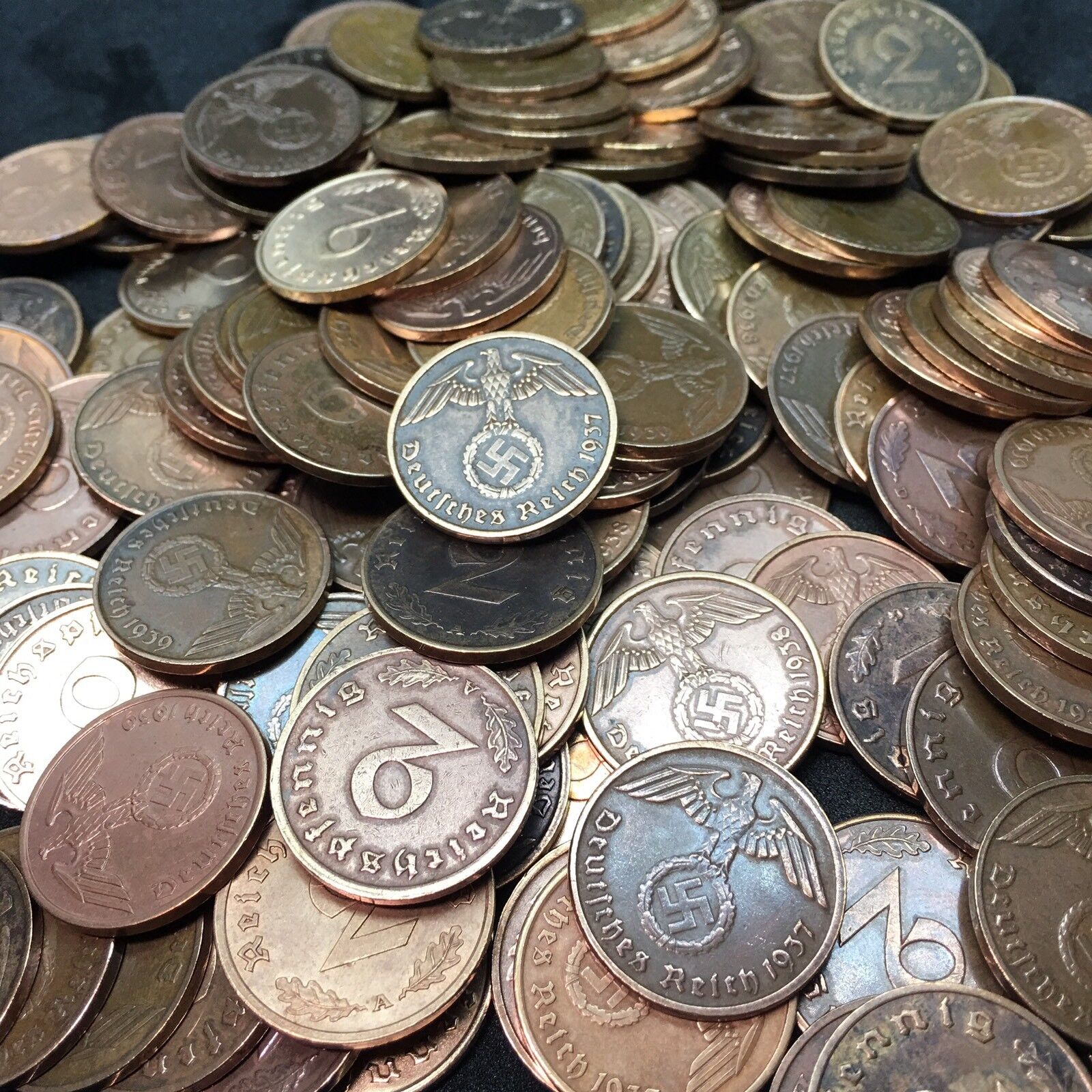 Rare WW2 German 2 RP Reichspfennig 3rd Reich Bronze Nazi Coin Buy 3 Get 1 Free Без бренда - фотография #4