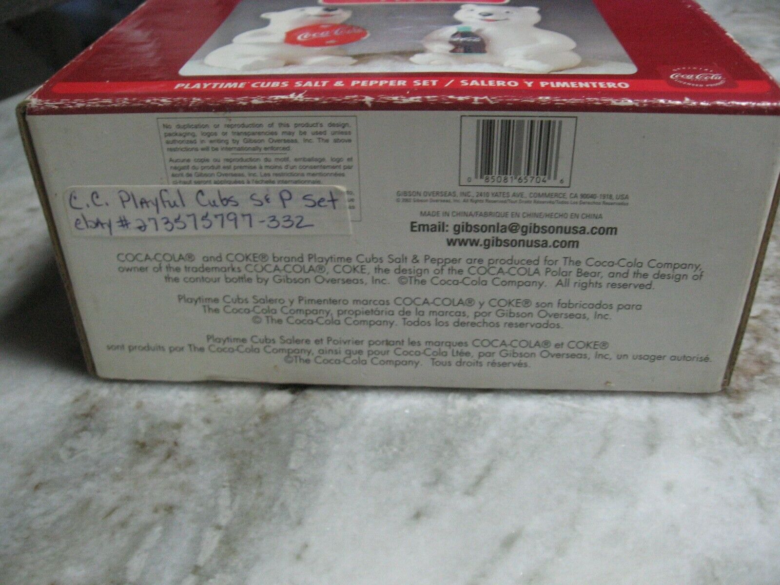 COCA COLA PLAYFUL CUBS POLAR BEAR SALT AND PEPPER SHAKER SET - #41165 2002 NIB COKE BRAND - фотография #11
