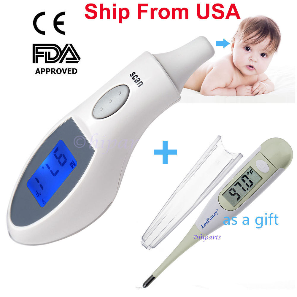 Electronic Digital Thermometer Ir Infrared Ear Underarm Infants adults Baby Kids LotFancy FLU