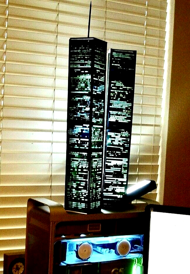 WORLD TRADE CENTER TWIN TOWERS MODEL 9/11 lighted lamp translight prints NEW Без бренда - фотография #2