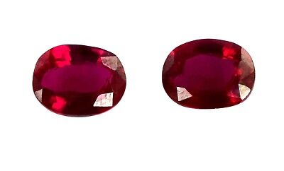 Natural Burma Ruby 13.65 Carat Oval Loose Gemstone Matching Pair Certified Unbranded - фотография #3