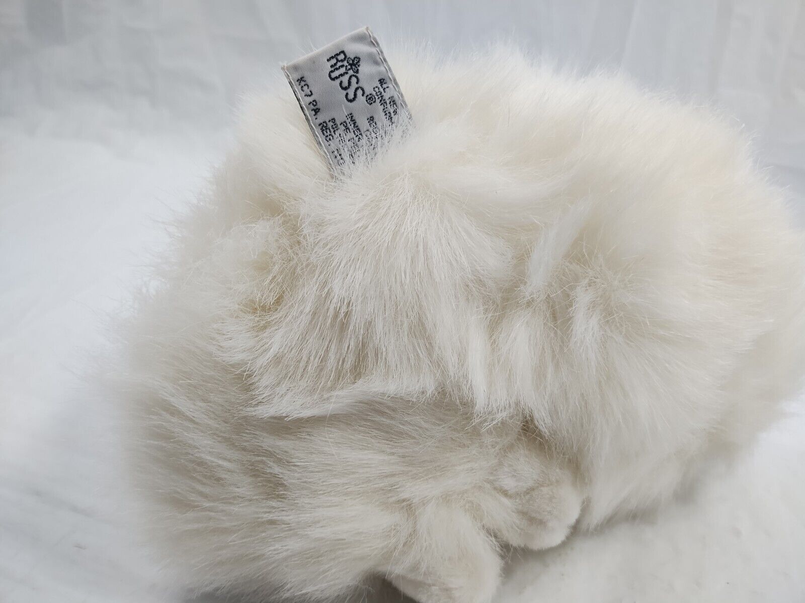 Russ Berrie Kitty Cat White Plush Stuffed Toy Caress Soft Pets 12" Nikki RUSS - фотография #4