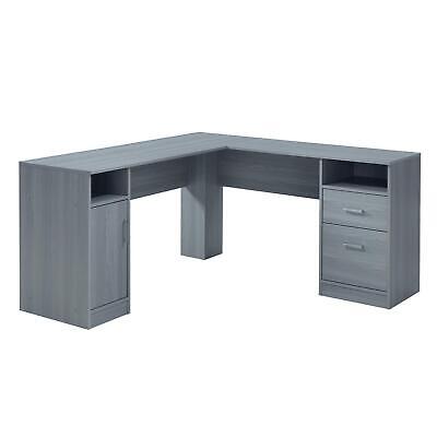Techni Mobili Functional L-Shaped Desk with Storage, Grey Techni Mobili RTA-8412L-GRY - фотография #2