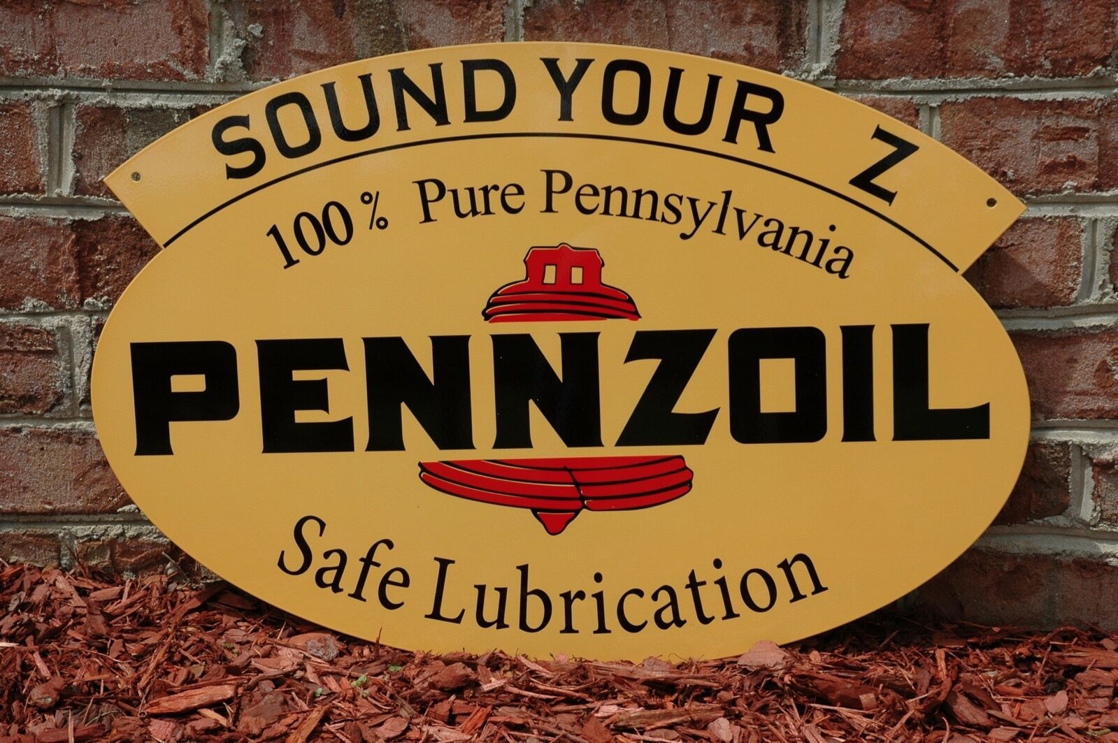 OLD STYLE PENNZOIL "SOUND YOUR Z" MOTOR OIL TWO-SIDED SWINGER SIGN MADE IN USA! Без бренда - фотография #4