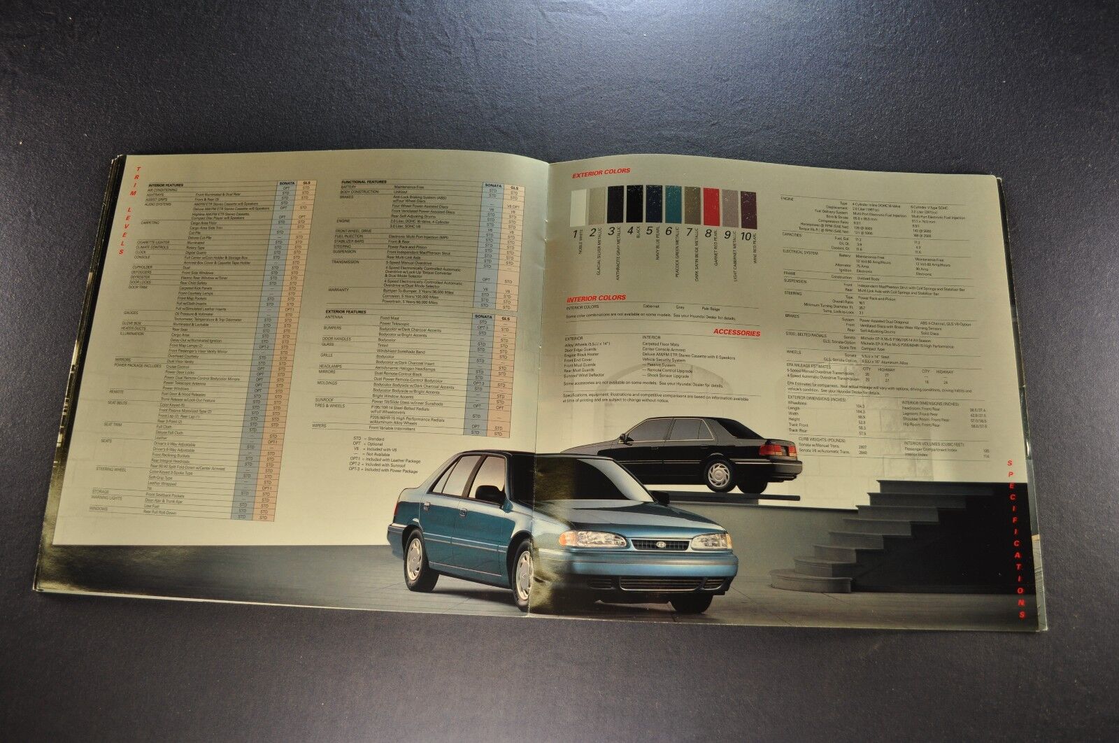 1992 Hyundai Sonata Catalog Sales Brochure GLS Excellent Original 92 Без бренда Sonata - фотография #7
