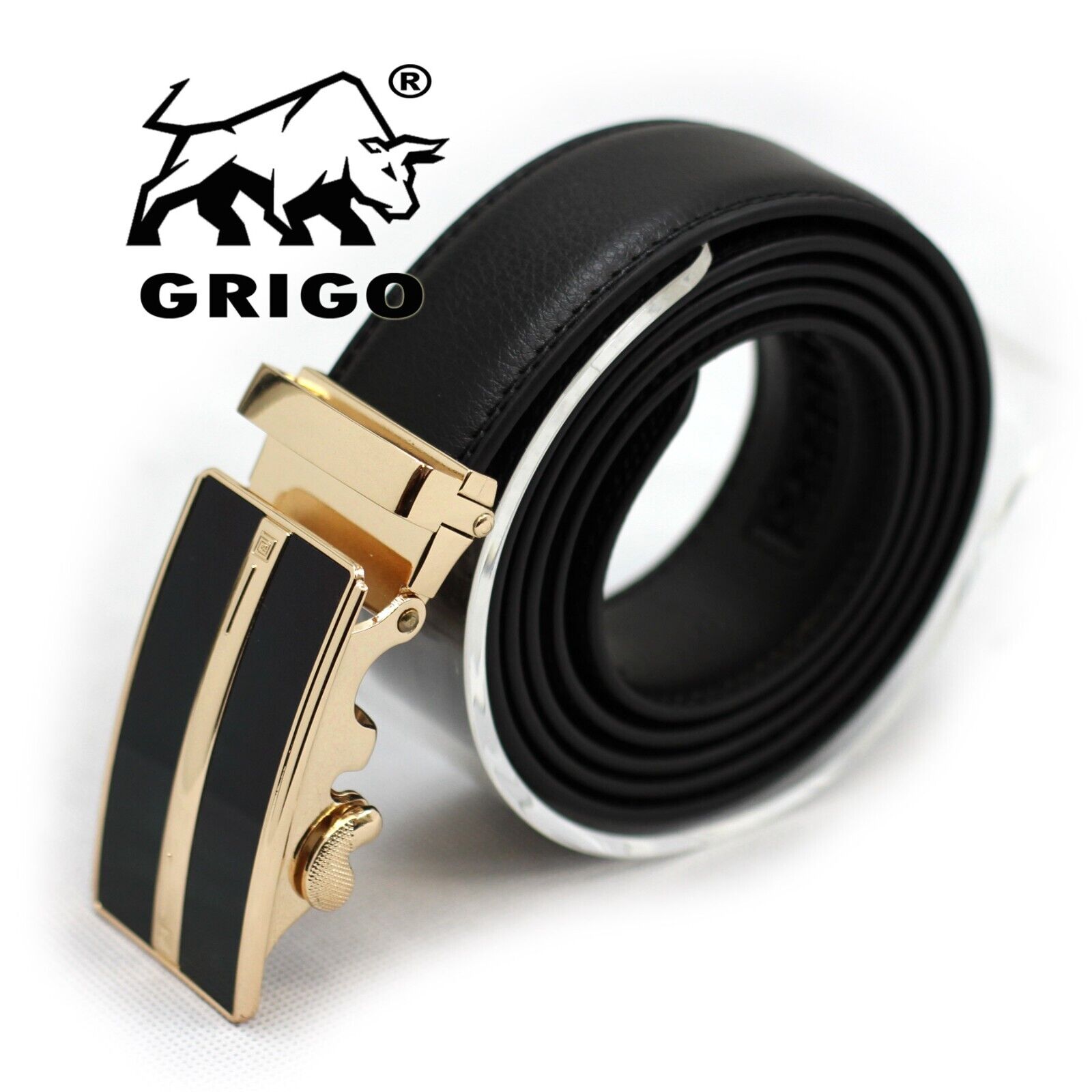 Genuine Leather Belt Mens Ratchet Dress Belts With Adjustable Automatic Buckle frentaly - фотография #2