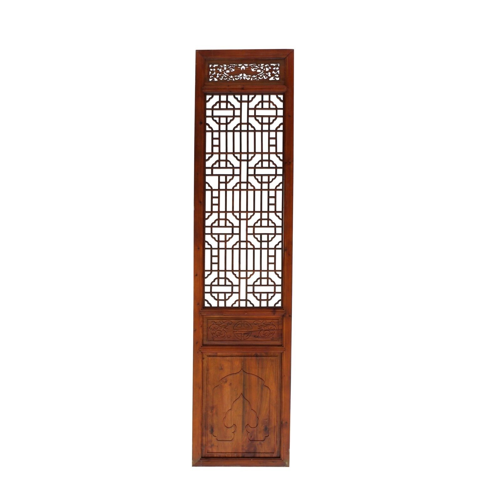 Chinese Brown Geometric Open Pattern Wall Tall Panel Divider cs4523 Unbranded