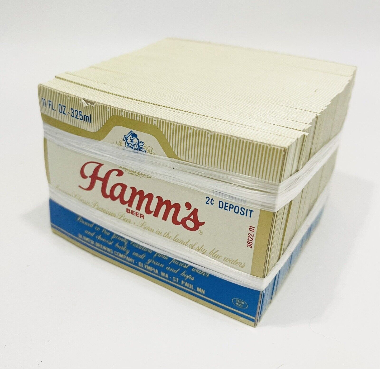 Vintage Hamm's Beer Labels NOS 11oz bottle Olympia Brewing Co. Full Pack Craft Hamm's