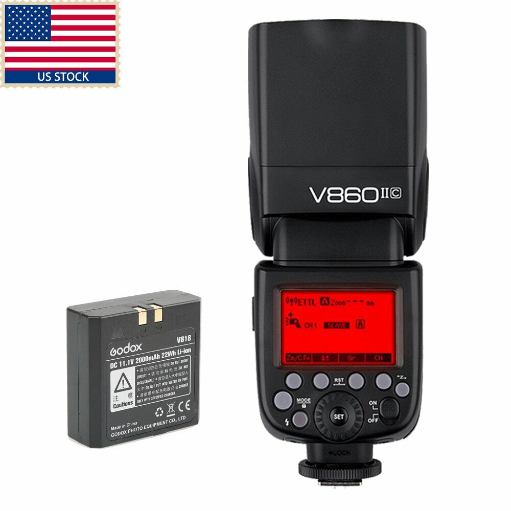 US Godox Ving V860II-C 2.4G E-TTL Li-on Battery Flash Speedlite for Canon Camera Godox V860IIC