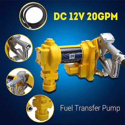 Fuel Transfer Pump 12 Volt 20 GPM Diesel Gas Gasoline Kerosene w/ Nozzle 265W Unbranded - фотография #3