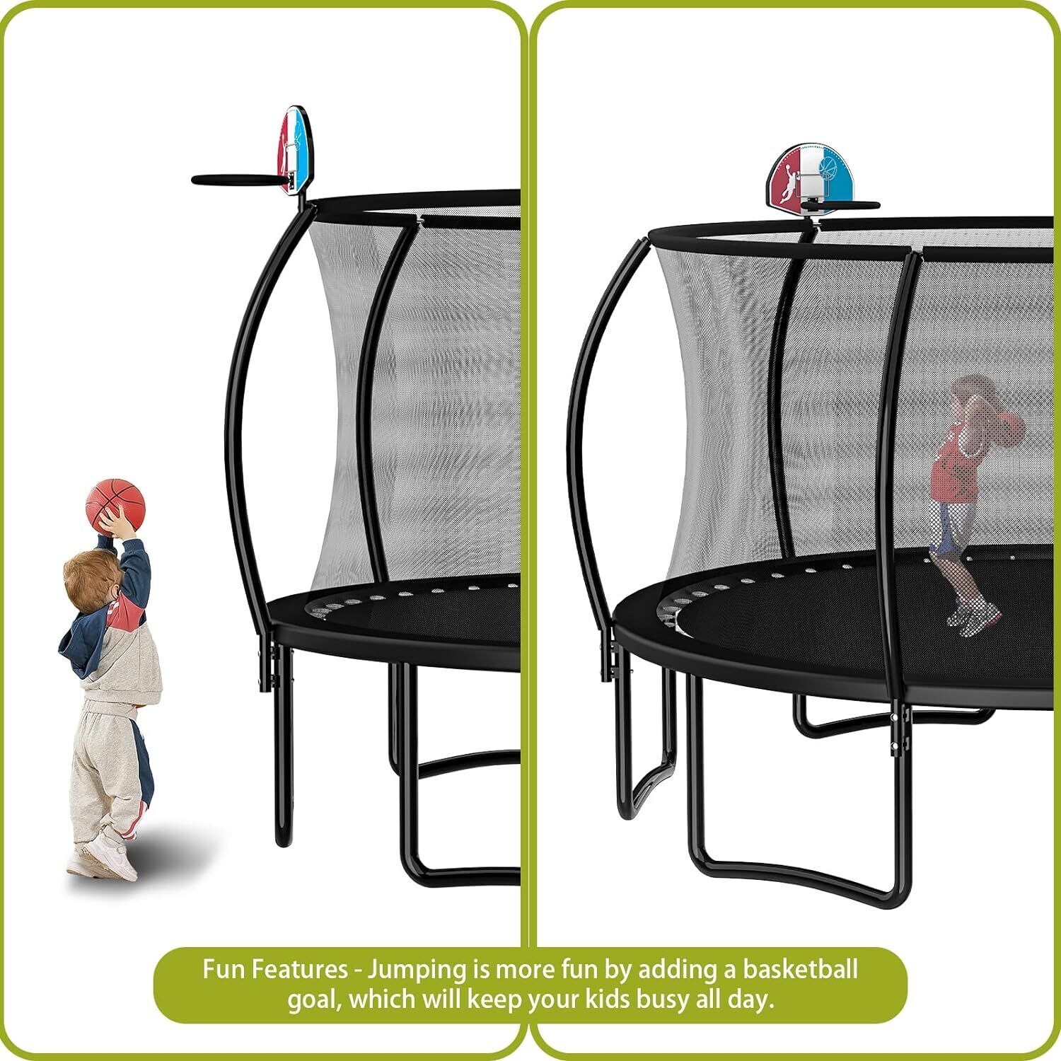 Trampoline Set with Swing, Slide, Basketball Hoop,Sports Fitness Trampolines E unbrand Does not apply - фотография #3