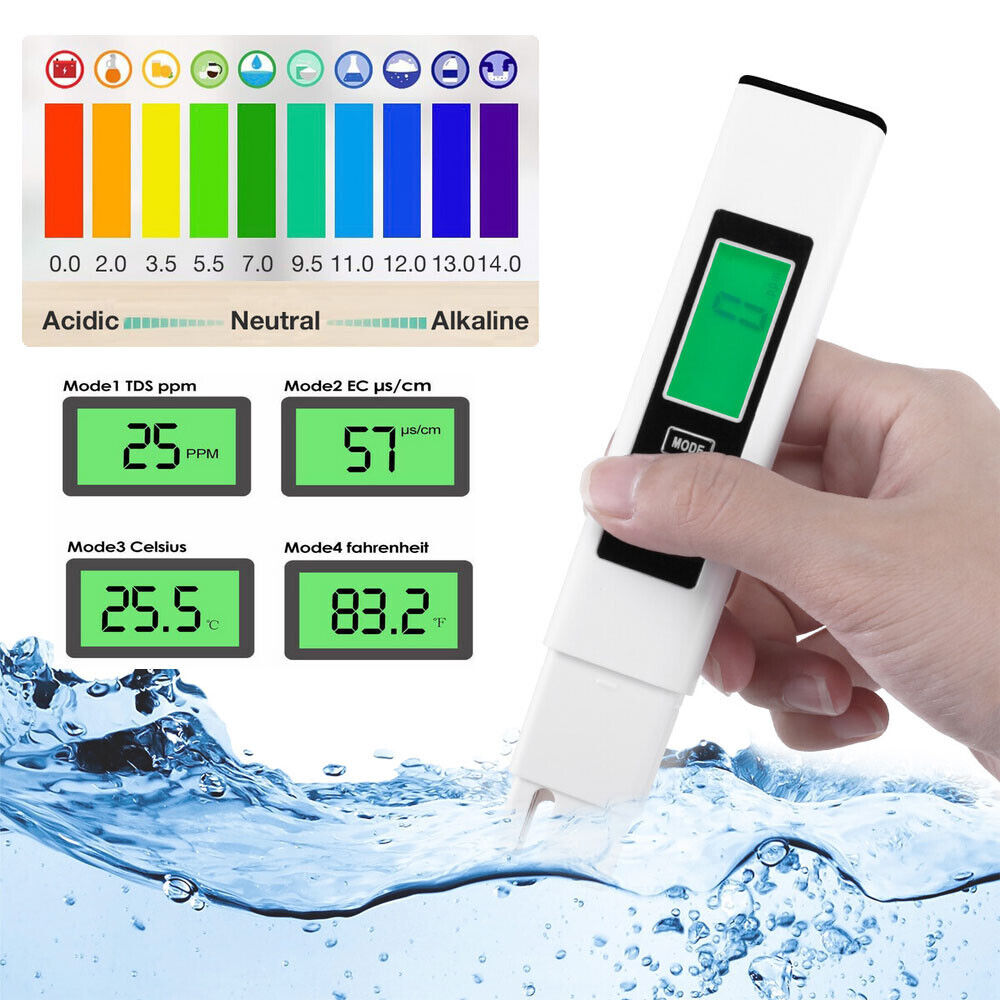 4in1 TDS PPM Meter Digital Tester Home Drinking Water Quality Purity Test Tester Unbranded