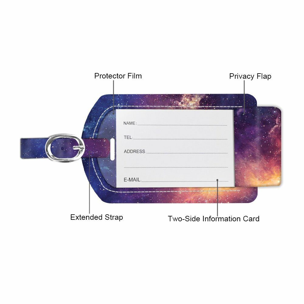 2 Pack Luggage Tags Name Address ID Labels w/ Back Privacy Cover Fo Bag Suitcase Fintie - фотография #4