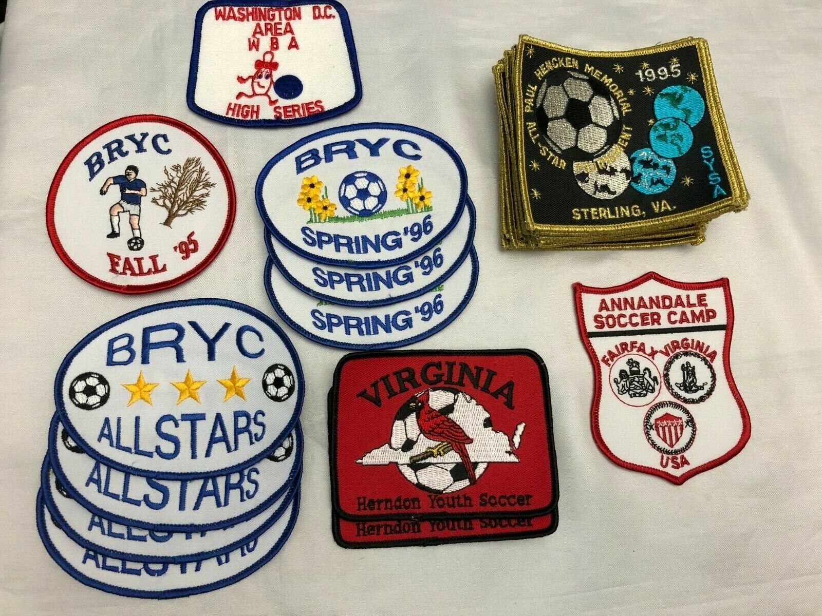 Vintage Lot 24 Soccer Patch Patches BRYC All Star Paul Hencken Fairfax Annandale Без бренда