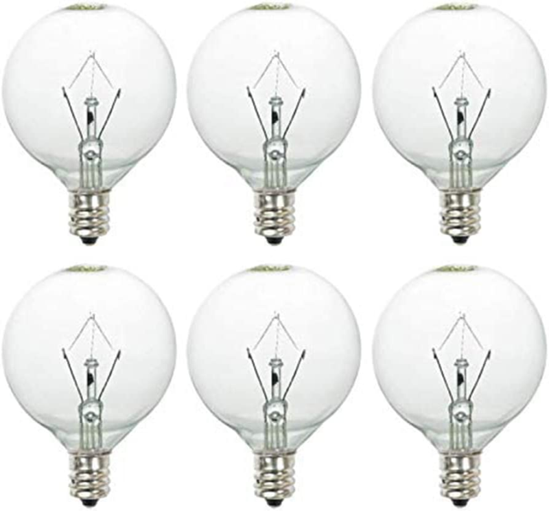 25 Watt Wax Warmer Bulbs,E12 Base Type G Light Bulbs for Full Size Scentsy  PaeorRorL