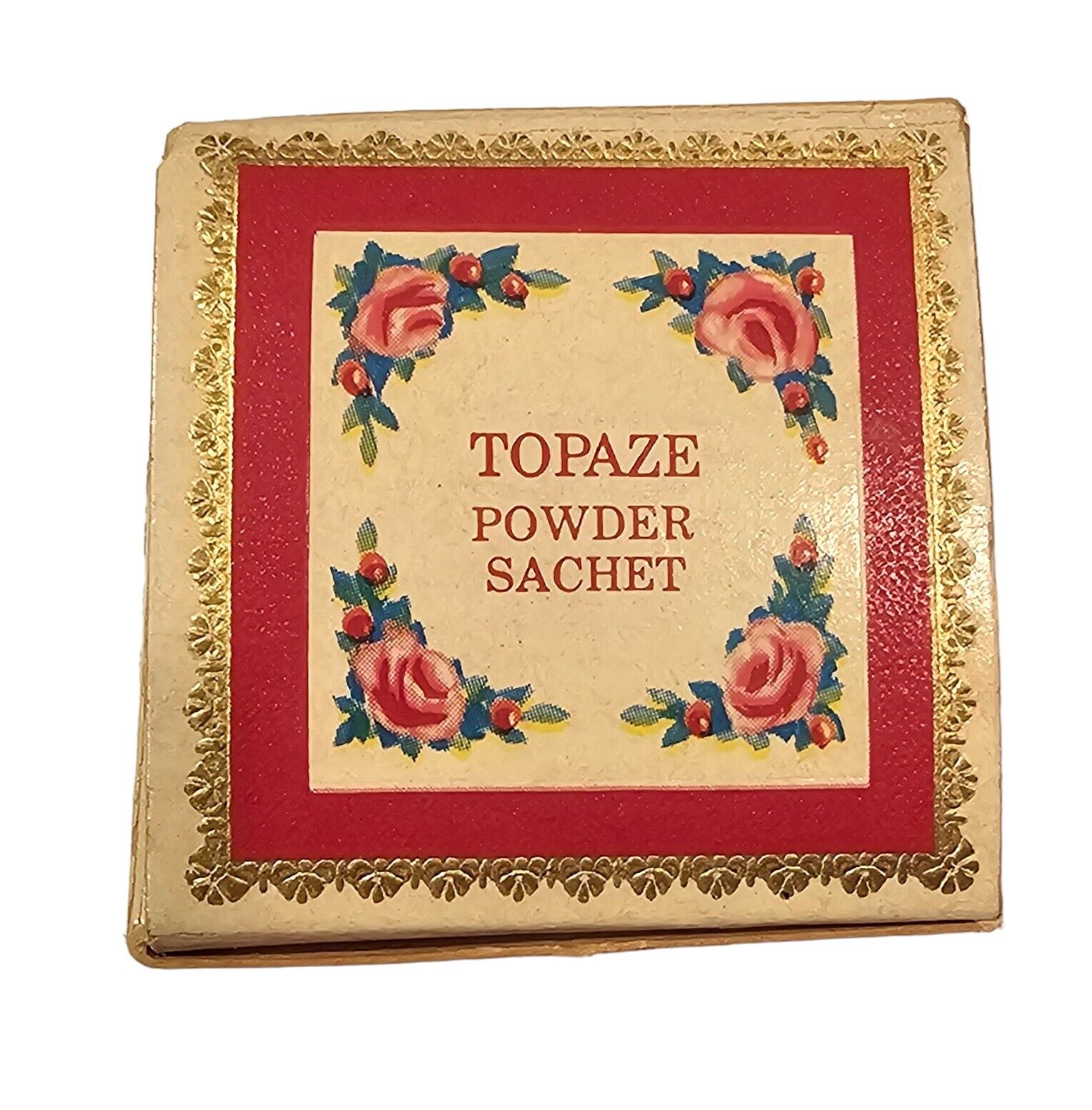 Vintage 70s Avon Topaz Shaker Powder Sachet .9 Oz New In Open Box USA Avon - фотография #5
