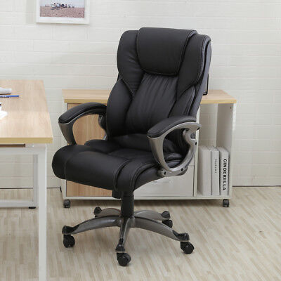 Black PU Leather High Back Office Chair Executive Task Ergonomic Computer Desk Onebigoutlet Does Not Apply