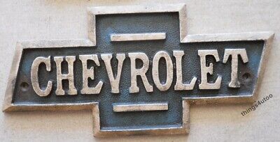 Chevrolet bow tie cast iron antique sign plaque Garage Shop Man Cave Den Без бренда