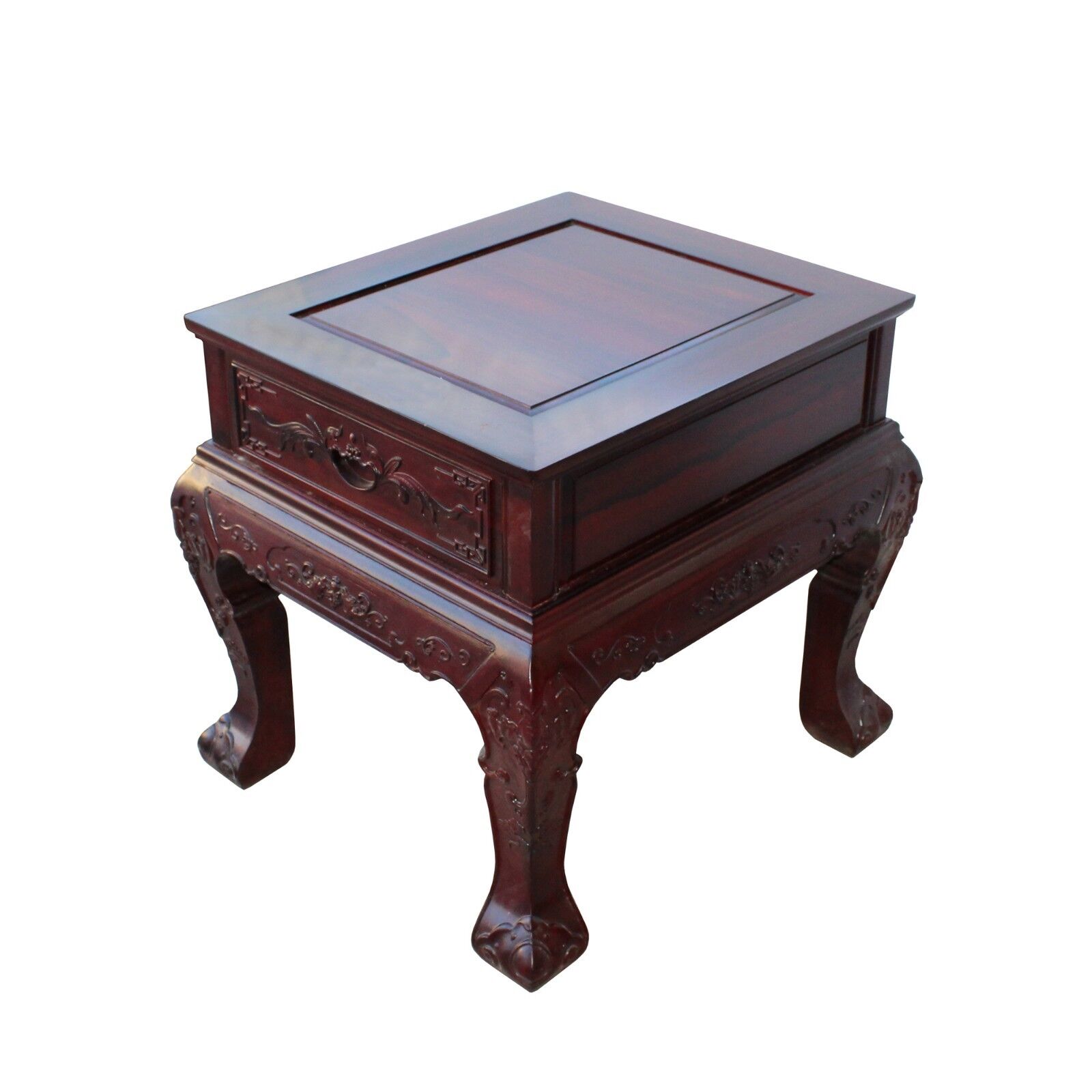 Chinese Oriental Suan Zhi Rosewood Foo Dogs Motif Tea Table Stand cs4536 Handmade Does Not Apply - фотография #4