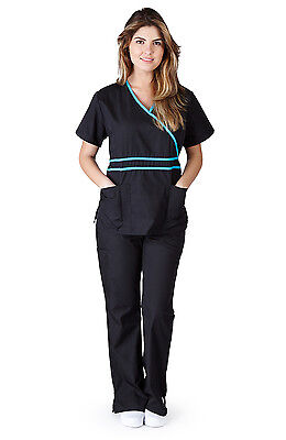 Medical Nursing Women Scrubs NATURAL UNIFORMS Contrast Mock Sets Size XS - 3XL Natural Uniforms - фотография #5