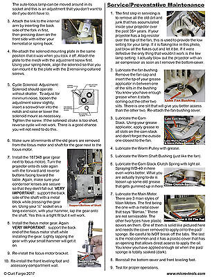 Repair Kit For Kodak Carousel Slide Projector w/Focus Motor (Not Advancing) Kodak KODAK-KIT - фотография #5