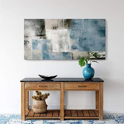 Blue Abstract Wall Art Decor Hand Painted Oil 20x40 Abstract Blue 50100 Does not apply Does Not Apply - фотография #2