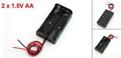 2PCS Black Plastic 2 x 1.5V AA Battery Box Case Cell Holder Spring Clip Wire ... GFORTUN - фотография #2