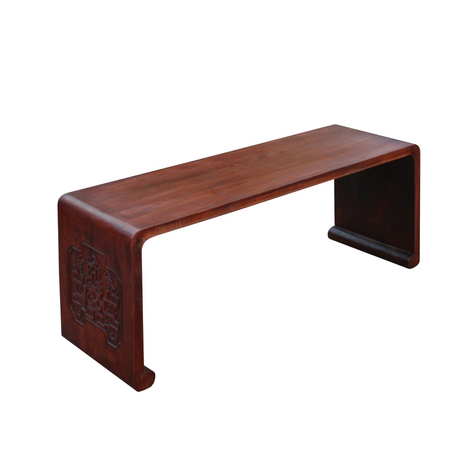 Oriental Chinese Huali Rosewood Brown Scroll Leg Kang Coffee Table cs4572 Handmade Does Not Apply - фотография #3