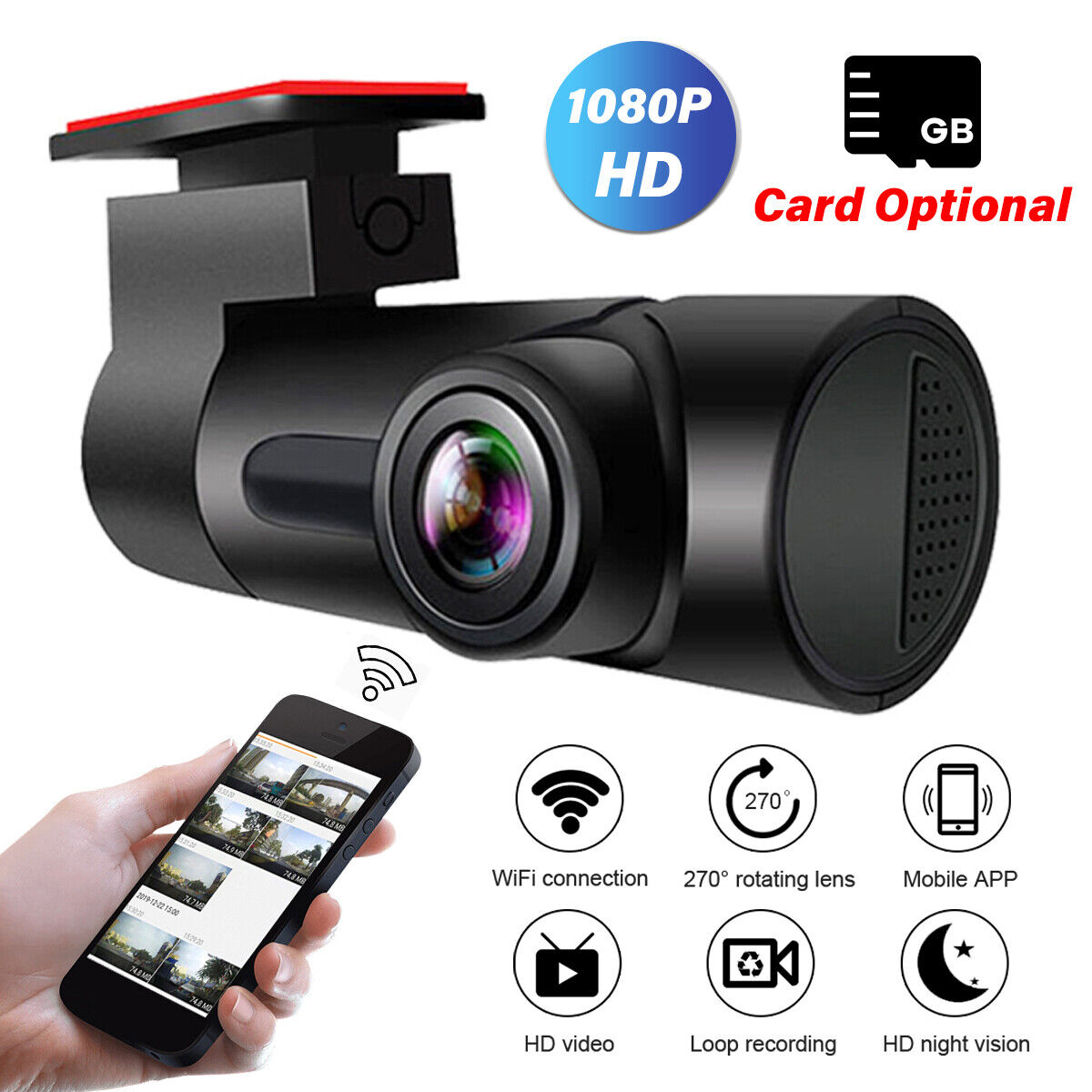 Dash Cam Pro WiFi Camera Car Recorder DVR HD 1080P Night-Vision Hidden Camcorder Unbranded Does Not Apply