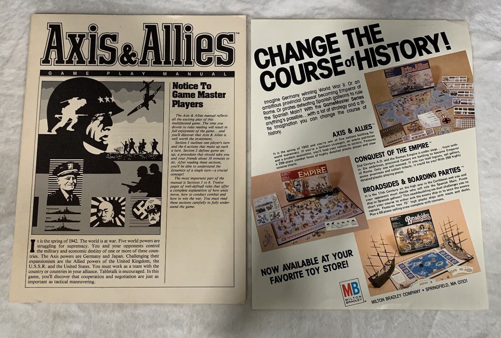1984 Axis and Allies Game by Milton Bradley Unpunched Complete Open Box Milton Bradley 4423 - фотография #13