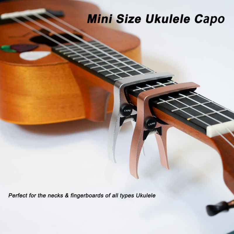 Ukulele Capo for 4 String Guitar and Mandolin, Mini Size Alloy Ukulele Capo - Pr Does not apply UKULELE-CAPO silver - фотография #3