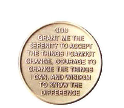 Circle Triangle Serenity Prayer Bronze Recovery Medallion Coin Chip AA  Без бренда - фотография #3
