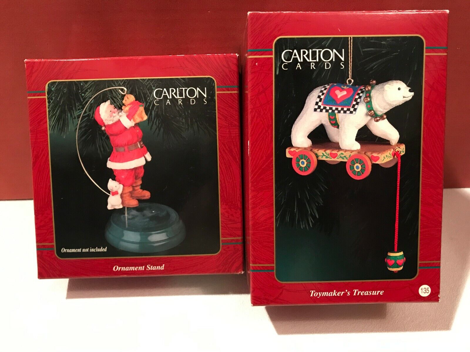 NEW CARLTON HEIRLOOM COLLECTION Toymaker's Treasure XMAS ORNAMENT LOT OF 2 Carlton Cards