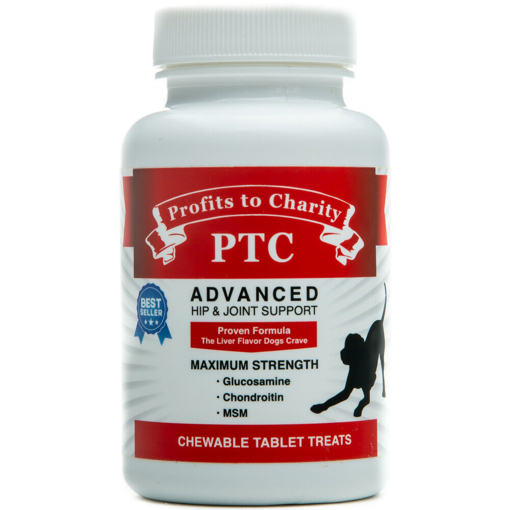 Glucosamine Chondroitin MSM for Dogs, Hip and Joint Support,  PTC Profits To Charity all