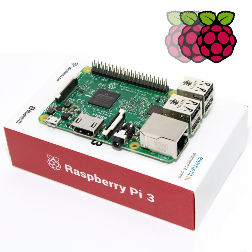 Raspberry Pi 3 1GB RAM Model B 1.2GHz Quad Core WiFi & Bluetooth 4.1 64bit CPU Raspberry Pi RPI3